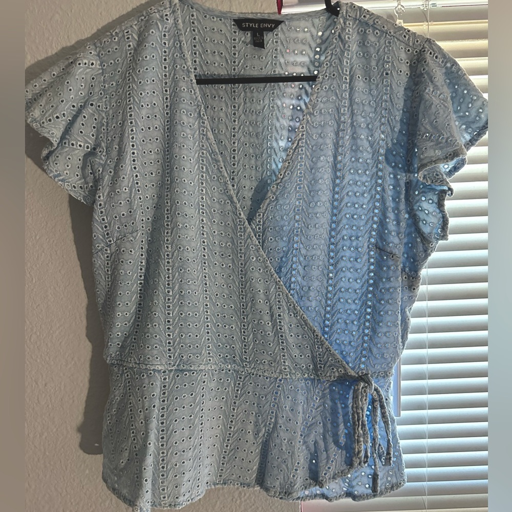 Baby blue blouse; brand new